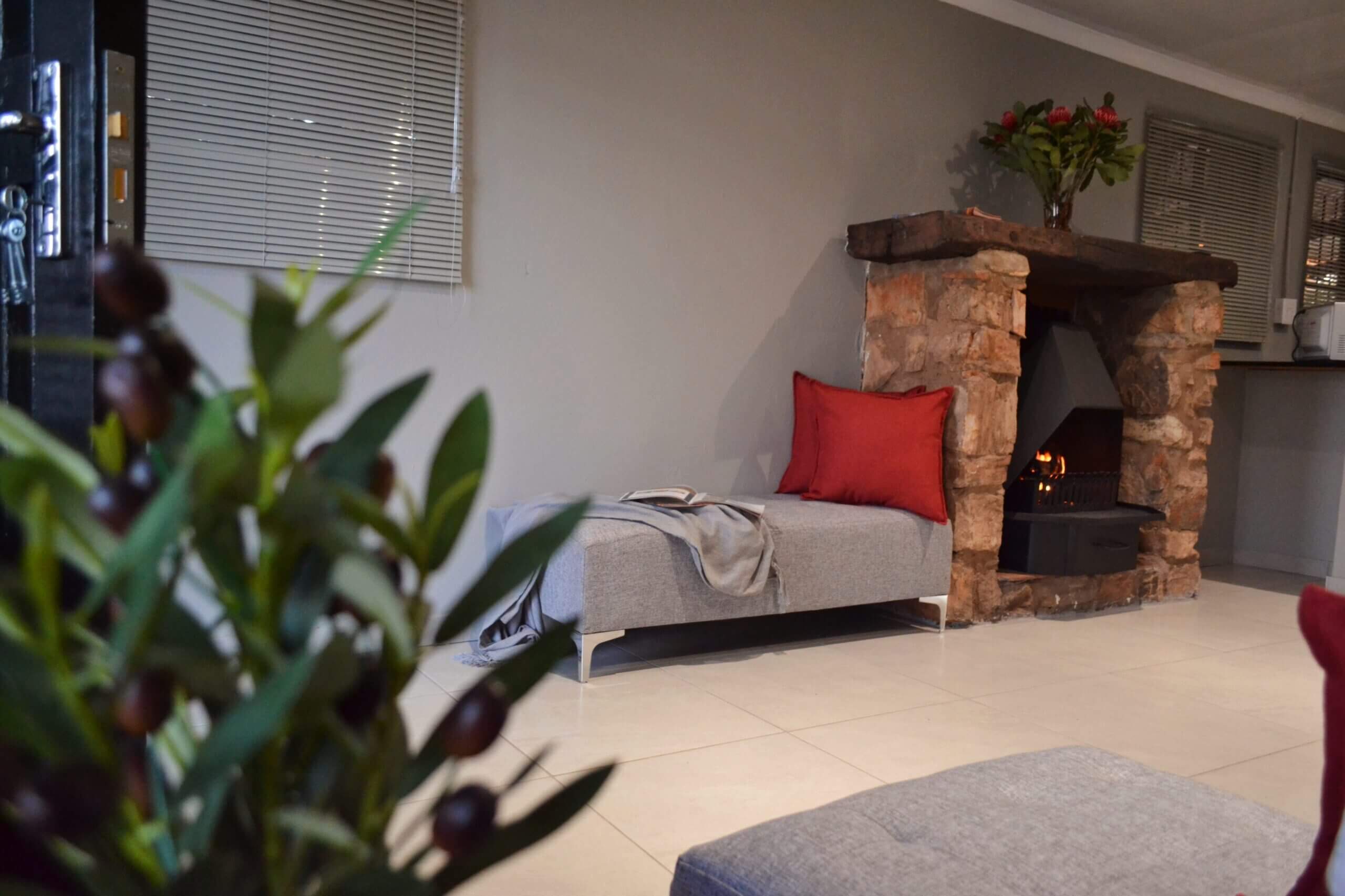 fireplace view in lounge area